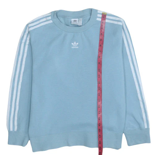 Adidas Women Blue Crew Neck Pullover Sweatshirt UK 6 Cotton Blend - Image 3