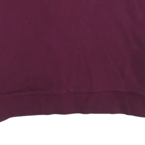 Adidas Women Burgundy 1/2 Zip Sweatshirt Size 12 UK Cotton Blend - Image 7