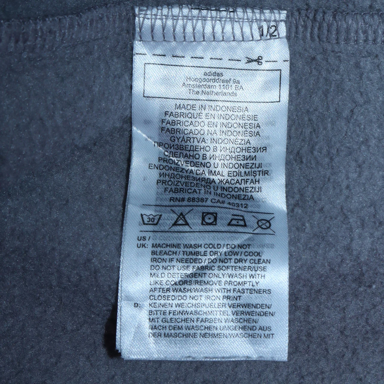 Adidas Women Grey 1/2 Zip Sweatshirt Size 10 Classic Logo Pullover - Image 6