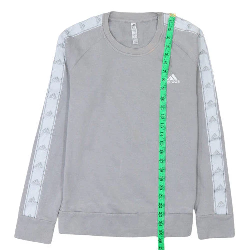 Adidas Women Grey Crew Neck Long Sleeve Sweatshirt Size 12-14 - Image 3