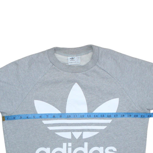 Adidas Women Grey Crew Neck Pullover Sweatshirt UK 10 - Image 2
