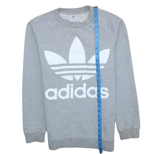 Adidas Women Grey Crew Neck Pullover Sweatshirt UK 10 - Image 3