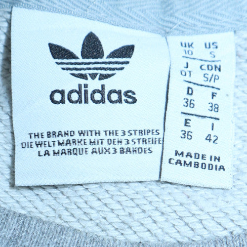 Adidas Women Grey Crew Neck Pullover Sweatshirt UK 10 - Image 5