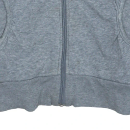 Adidas Women Grey Full Zip Hoodie Size 6 Classic Athletic Style - Image 6