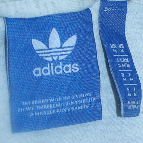 Adidas Women Grey Full Zip Hoodie Size M Cotton Blend Casual Sportswear - Image 5