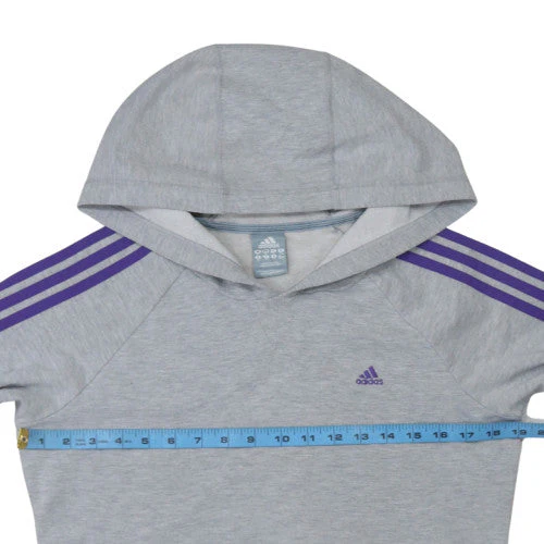 Adidas Women Grey Hooded Pullover Sweatshirt Size 14 Essentials - Image 2