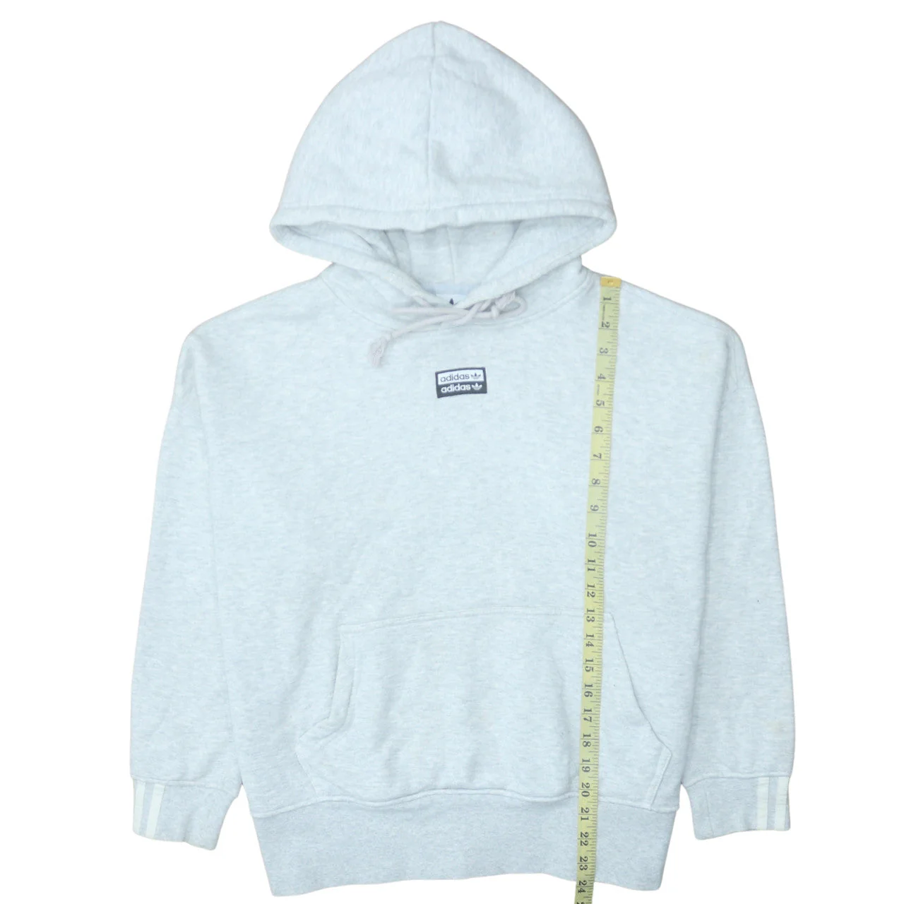 Adidas Women Grey Hoodie UK 12 Pullover Hooded Sweatshirt - Image 2