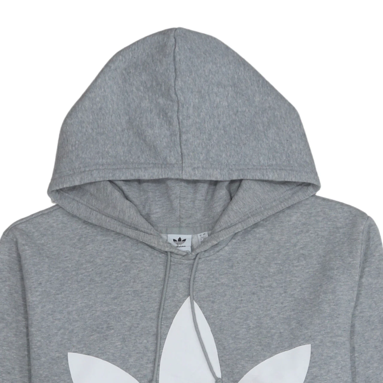 Adidas Women Grey Hoodie UK 12 Pullover Trefoil Logo Sweatshirt - Image 7