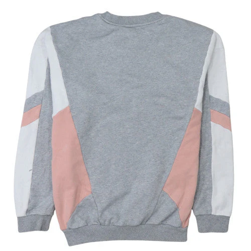 Adidas Women Grey Pink Colourblock Crew Neck Sweatshirt Size 4 - Image 4