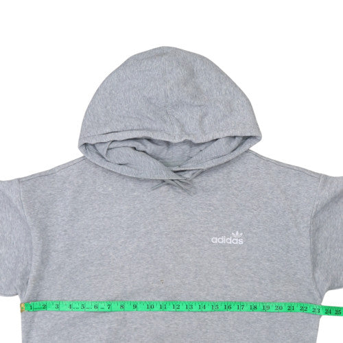Adidas Women Grey Pullover Hoodie Size 10 Logo Print Casual Sweatshirt - Image 2