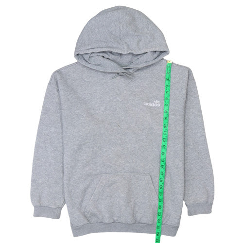 Adidas Women Grey Pullover Hoodie Size 10 Logo Print Casual Sweatshirt - Image 3