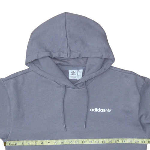 Adidas Women Grey Pullover Hoodie Small Hooded Logo Sweatshirt - Image 2