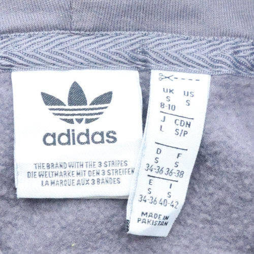 Adidas Women Grey Pullover Hoodie Small Hooded Logo Sweatshirt - Image 5