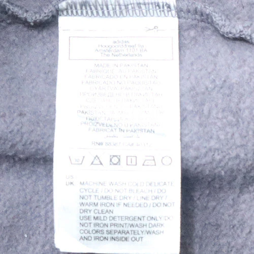 Adidas Women Grey Pullover Hoodie Small Hooded Logo Sweatshirt - Image 6