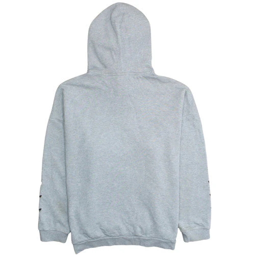 Adidas Women Grey Pullover Hoodie UK 16 Relaxed Fit Lined Logo Sweatshirt - Image 4