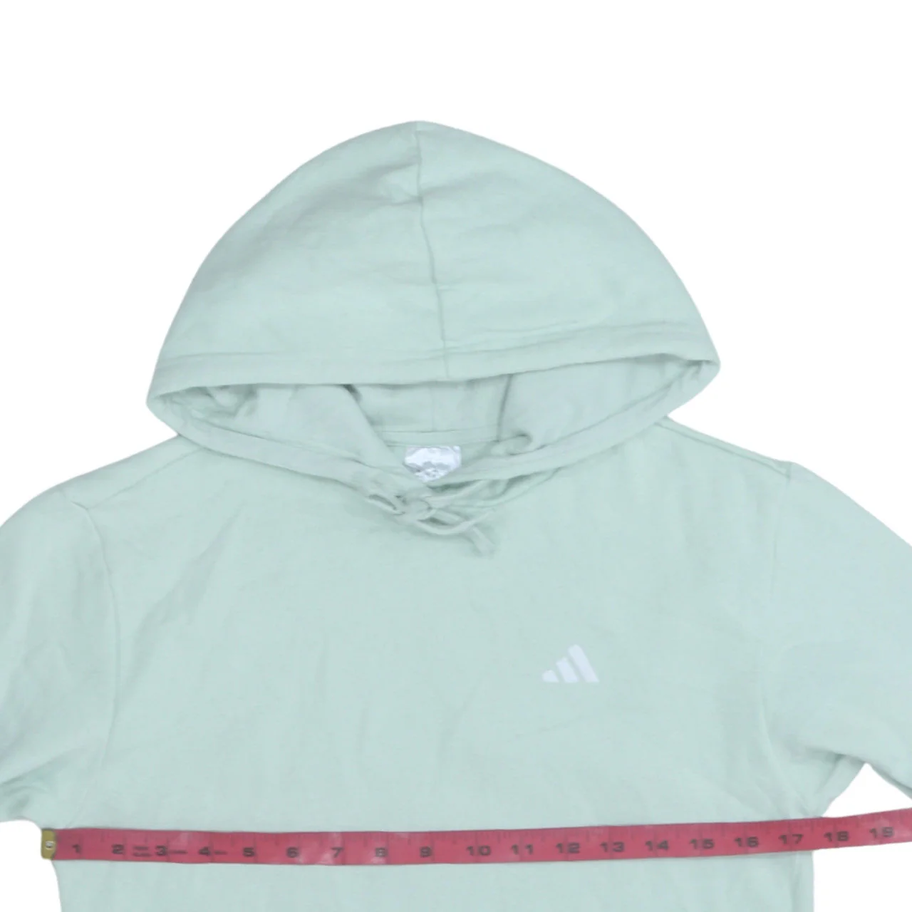 Adidas Women Mint Green XS Pullover Hoodie with Logo Pocket - Image 3