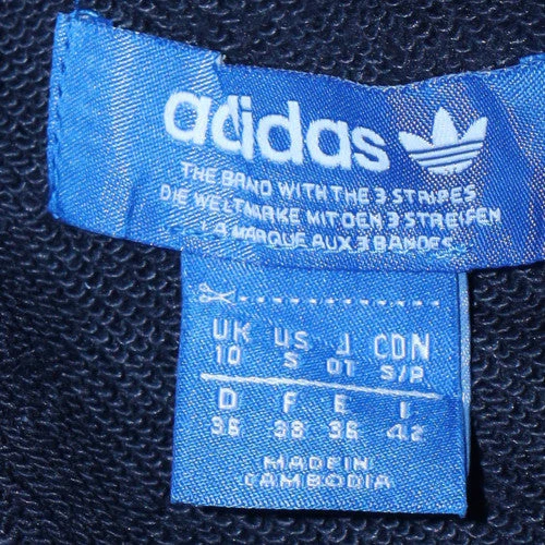 Adidas Women Navy Blue 1/2 Zip Hoodie with Logo Detail Size 10 - Image 6