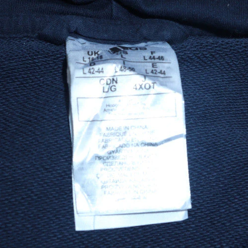 Adidas Women Navy Blue Full Zip Hoodie L 16-18 Cotton Blend - Image 5