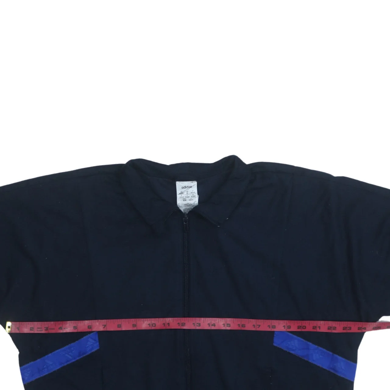 Adidas Women Navy Blue Full Zip Sweatshirt Size 12 Cotton Blend - Image 3