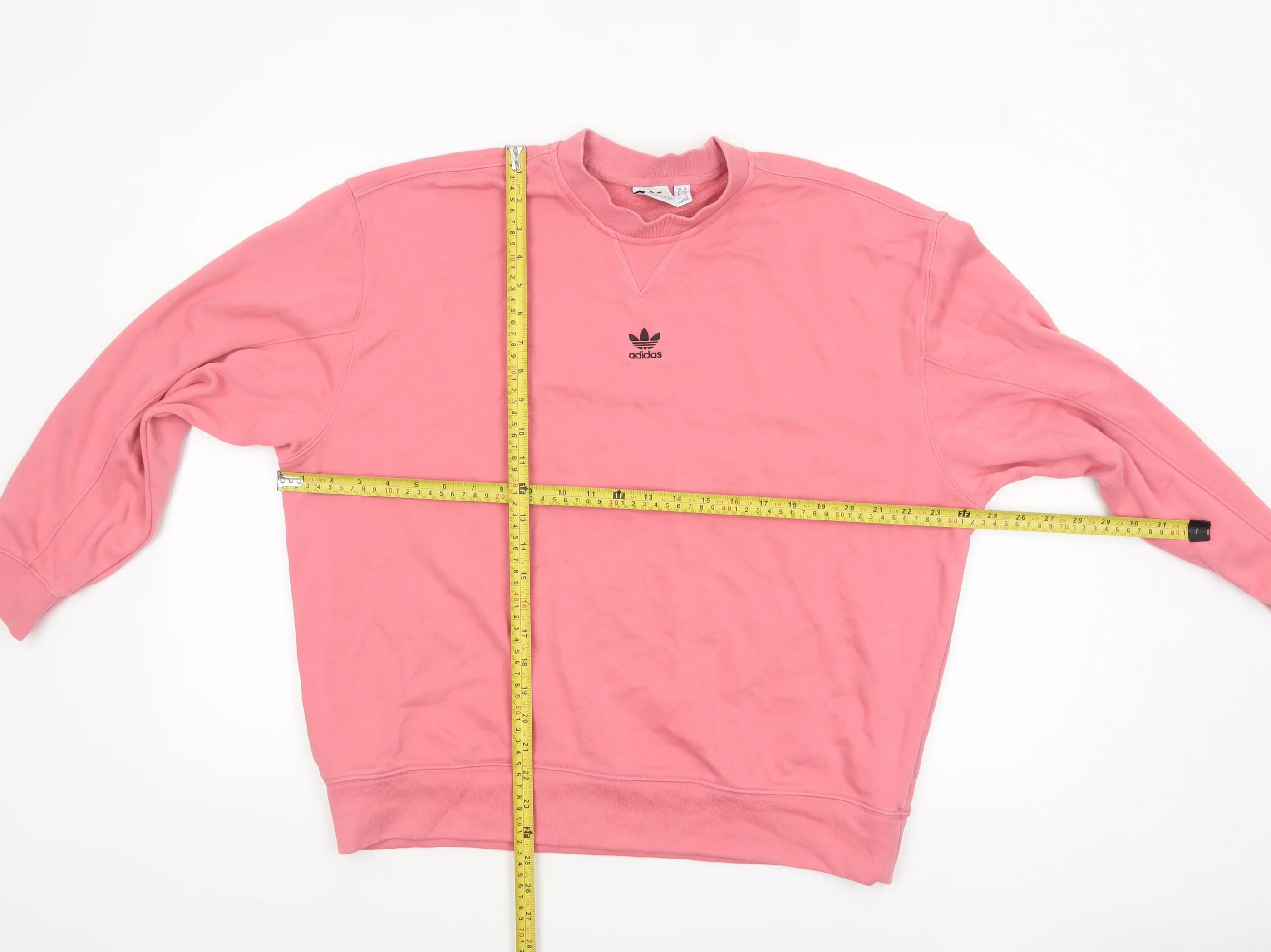 Adidas Women Pink Crew Neck Pullover Sweatshirt Size 8 Cotton Blend - Image 2