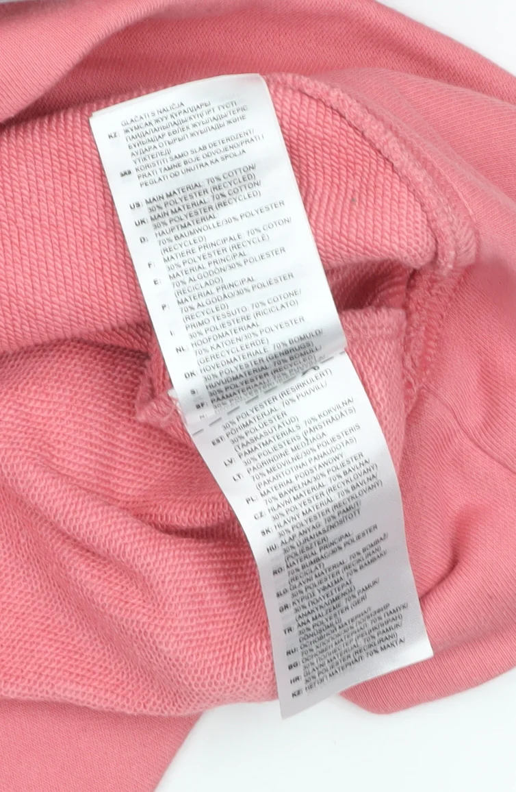 Adidas Women Pink Crew Neck Pullover Sweatshirt Size 8 Cotton Blend - Image 4