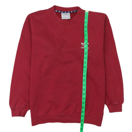 Adidas Women Red Crew Neck Pullover Sweatshirt Size 14 Cotton Blend - Image 3