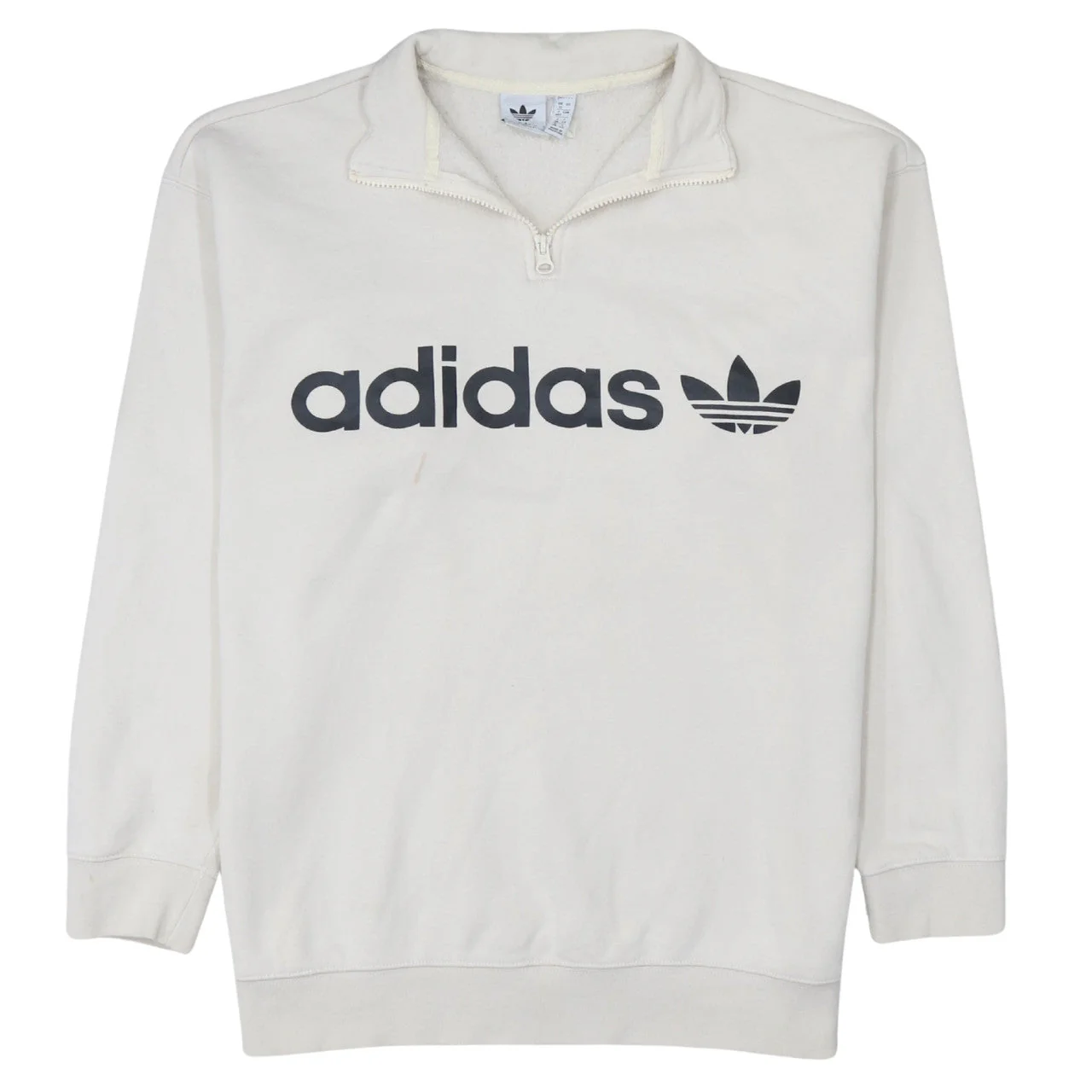 Adidas Women’s Beige 1/4 Zip Pullover Sweatshirt Size 12