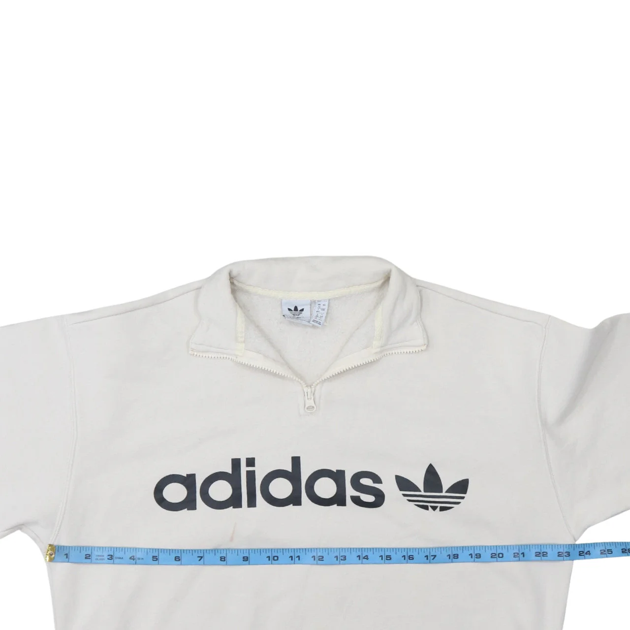 Adidas Women’s Beige 1/4 Zip Pullover Sweatshirt Size 12 - Image 2