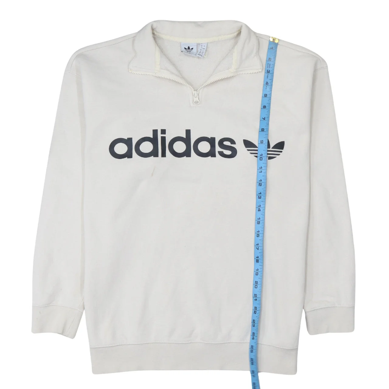 Adidas Women’s Beige 1/4 Zip Pullover Sweatshirt Size 12 - Image 3