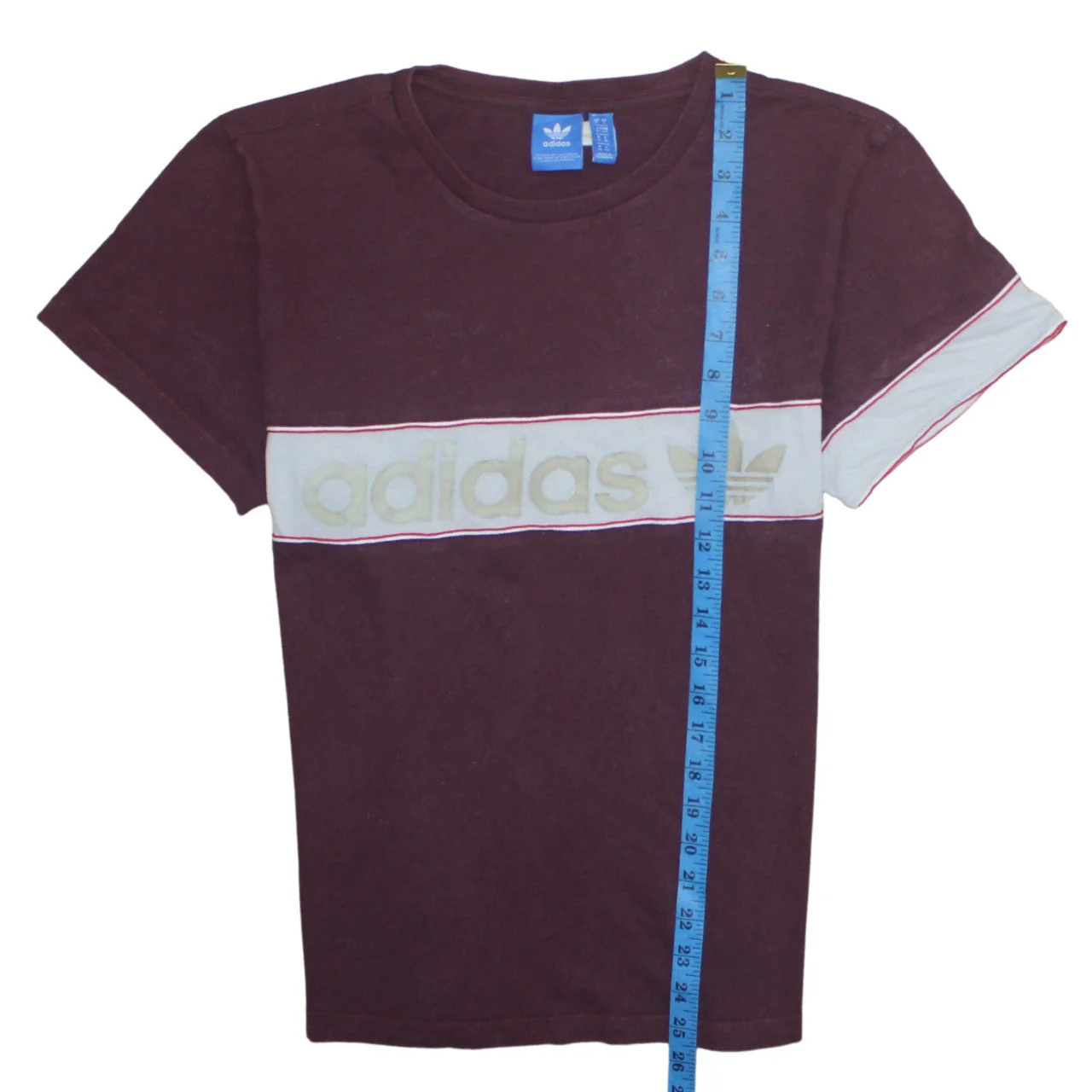 Adidas Women’s Brown Colourblock Cotton T-Shirt Size 10 - Image 2