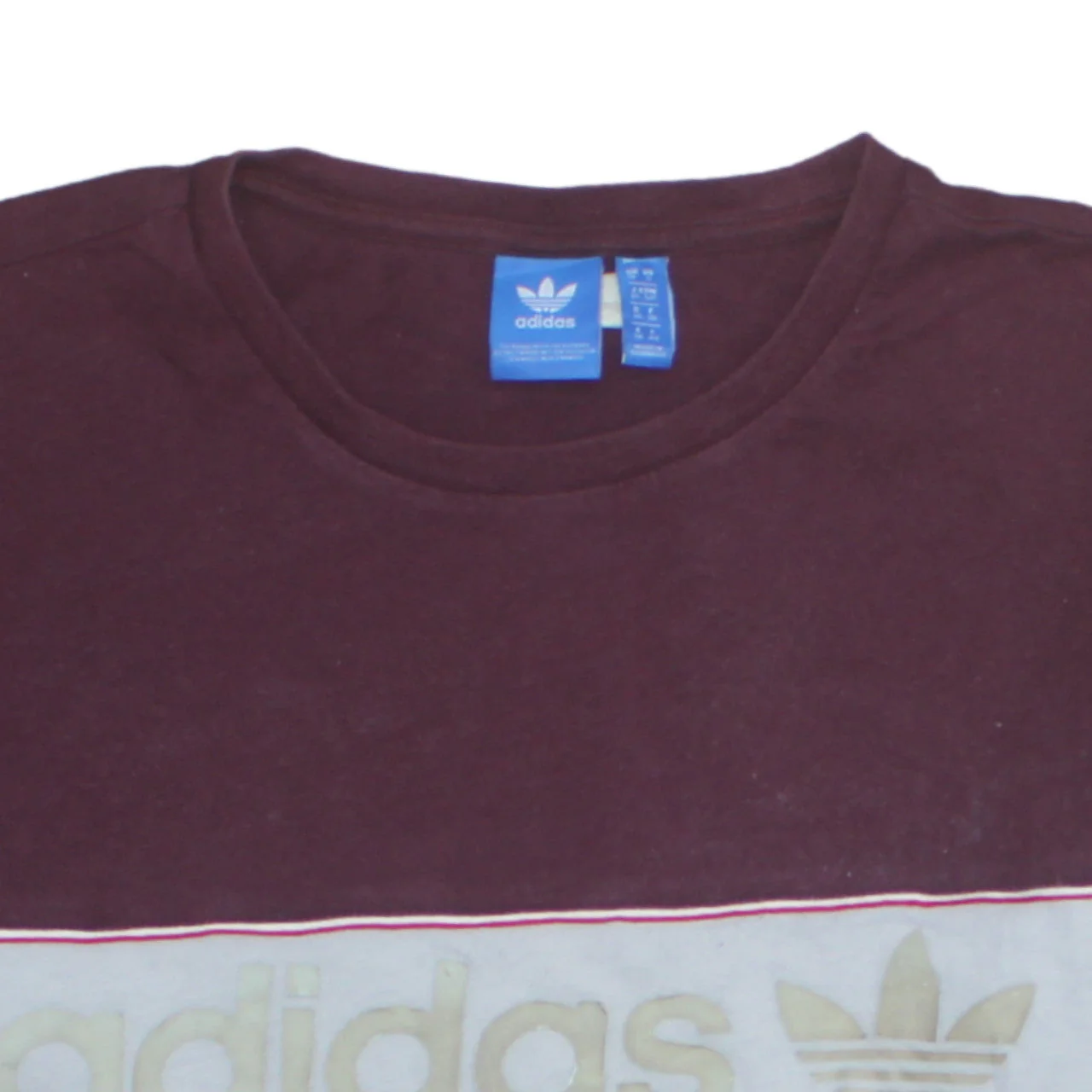 Adidas Women’s Brown Colourblock Cotton T-Shirt Size 10 - Image 6