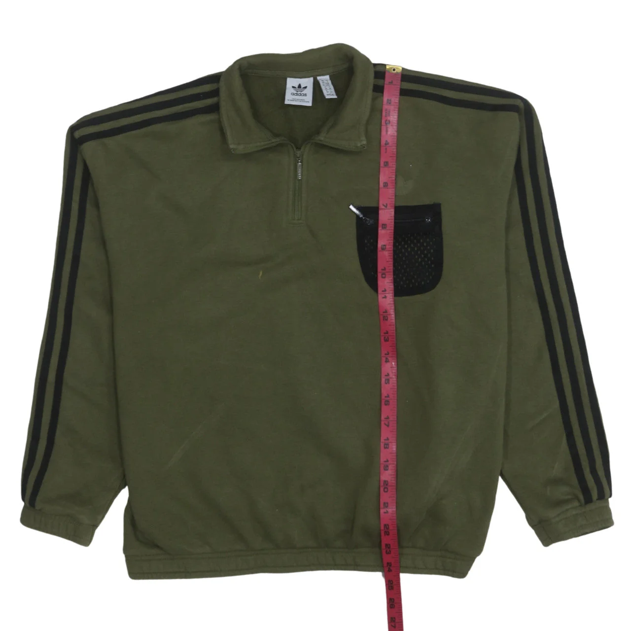 Adidas Women’s Green 1/2 Zip Pullover Sweatshirt UK 10 - Image 3