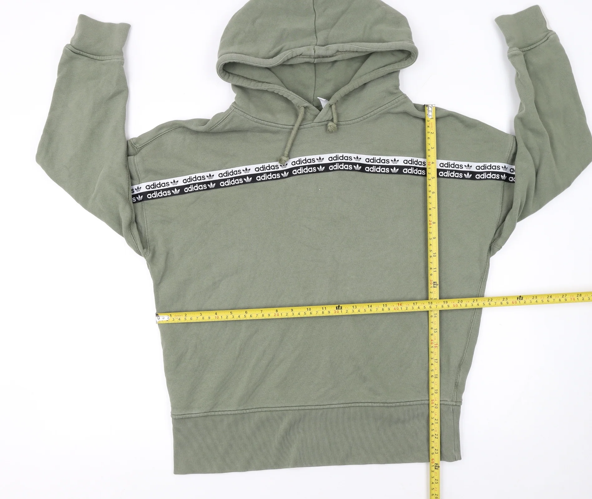 Adidas Women’s Green Hoodie Size 10 Cotton Blend Logo Trim - Image 2