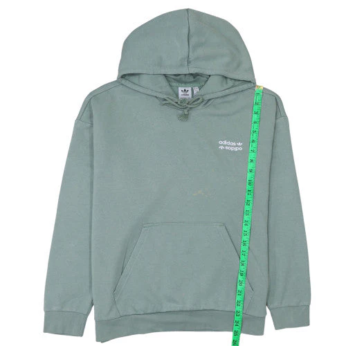 Adidas Women’s Green Pullover Hoodie Medium Logo Print Cotton Blend - Image 3