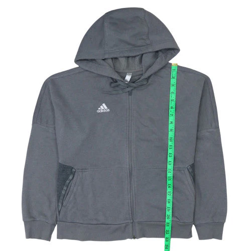 Adidas Women’s Grey Full Zip Hoodie Size M - Hooded Sweatshirt - Image 2