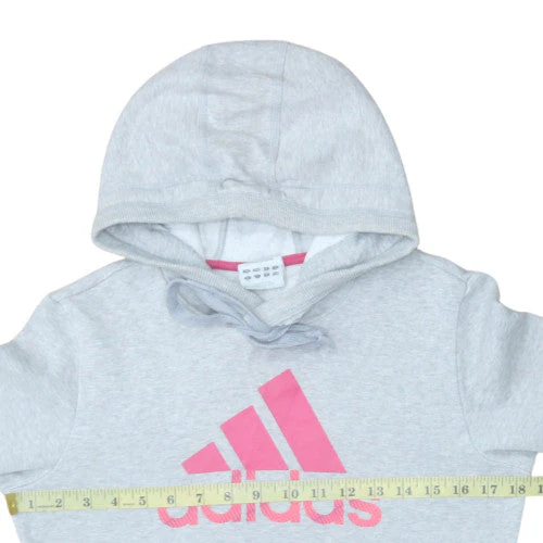 Adidas Women’s Grey Hoodie Size 12 Pullover Hooded Sweatshirt - Image 2