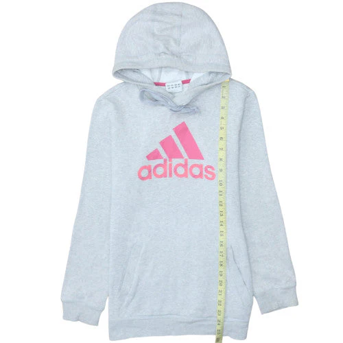 Adidas Women’s Grey Hoodie Size 12 Pullover Hooded Sweatshirt - Image 3