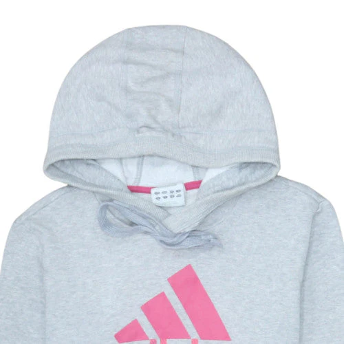 Adidas Women’s Grey Hoodie Size 12 Pullover Hooded Sweatshirt - Image 8