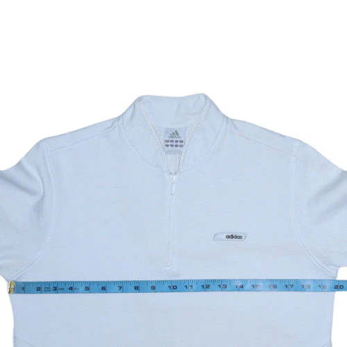 Adidas Women’s Light Blue 1/2 Zip Sweatshirt UK 14 Classic Pullover - Image 3