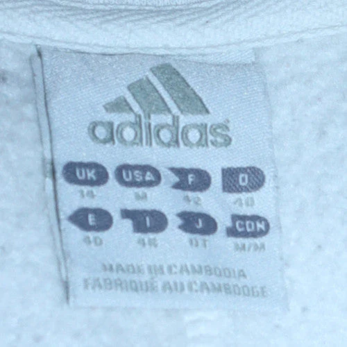 Adidas Women’s Light Blue 1/2 Zip Sweatshirt UK 14 Classic Pullover - Image 5
