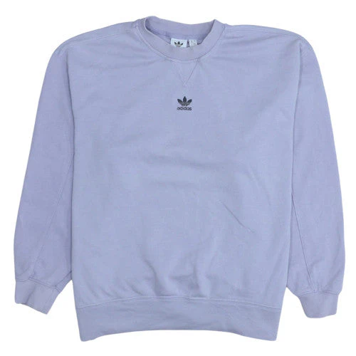 Adidas Women’s Lilac Crew Neck Sweatshirt UK 8 Cotton Logo Jumper