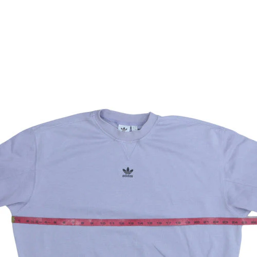 Adidas Women’s Lilac Crew Neck Sweatshirt UK 8 Cotton Logo Jumper - Image 2