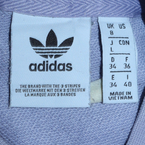 Adidas Women’s Lilac Crew Neck Sweatshirt UK 8 Cotton Logo Jumper - Image 6