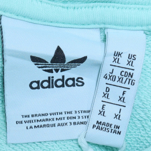 Adidas Women’s Mint Green Pullover Hoodie Size XL Cotton Fleece - Image 5