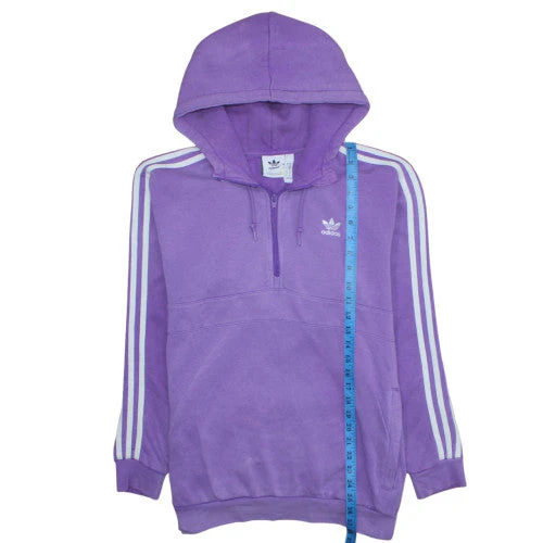 Adidas Women’s Purple 1/2 Zip Hoodie Medium Hooded Sweatshirt - Image 3