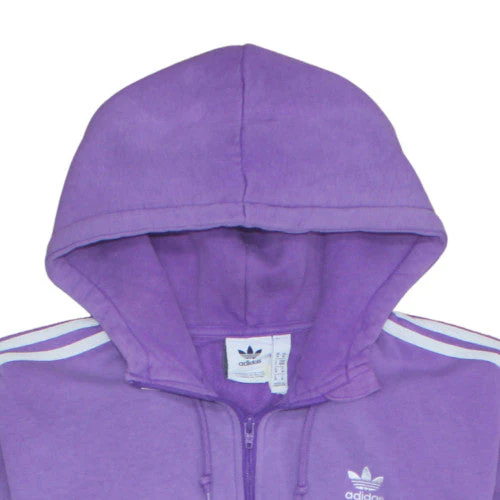 Adidas Women’s Purple 1/2 Zip Hoodie Medium Hooded Sweatshirt - Image 7