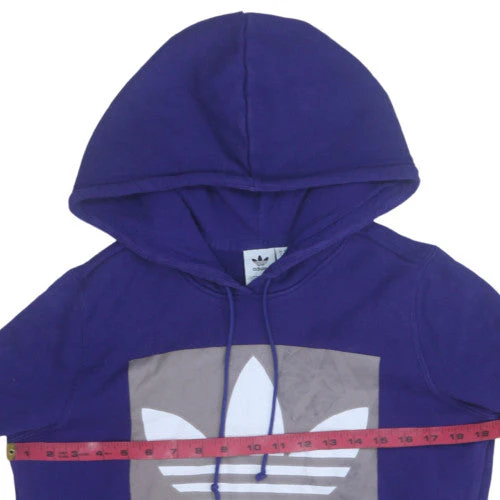 Adidas Women’s Purple Pullover Hoodie Size 10 Cotton Blend Logo Design - Image 2