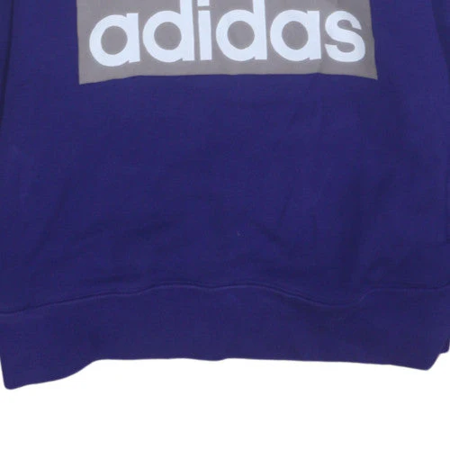 Adidas Women’s Purple Pullover Hoodie Size 10 Cotton Blend Logo Design - Image 8