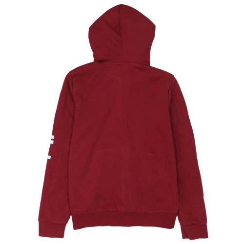 Adidas Women’s Red Full Zip Hoodie L Logo Print Drawstring Cotton Blend - Image 4