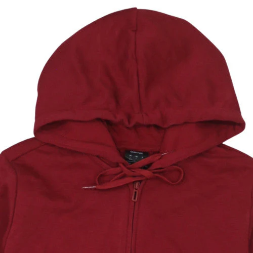 Adidas Women’s Red Full Zip Hoodie L Logo Print Drawstring Cotton Blend - Image 7